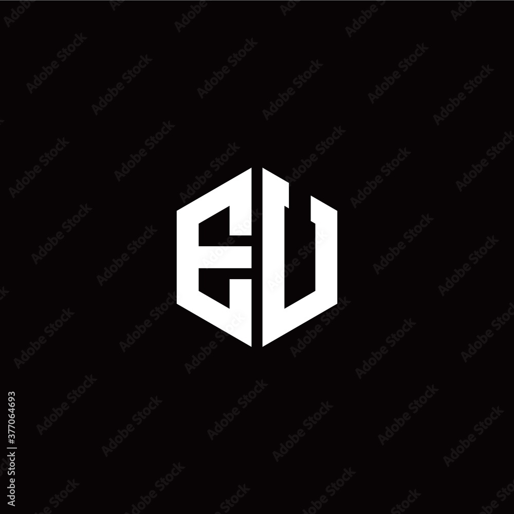 Initial E U letter with polygon modern style logo template vector Initial E U letter with polygon modern style logo template vector