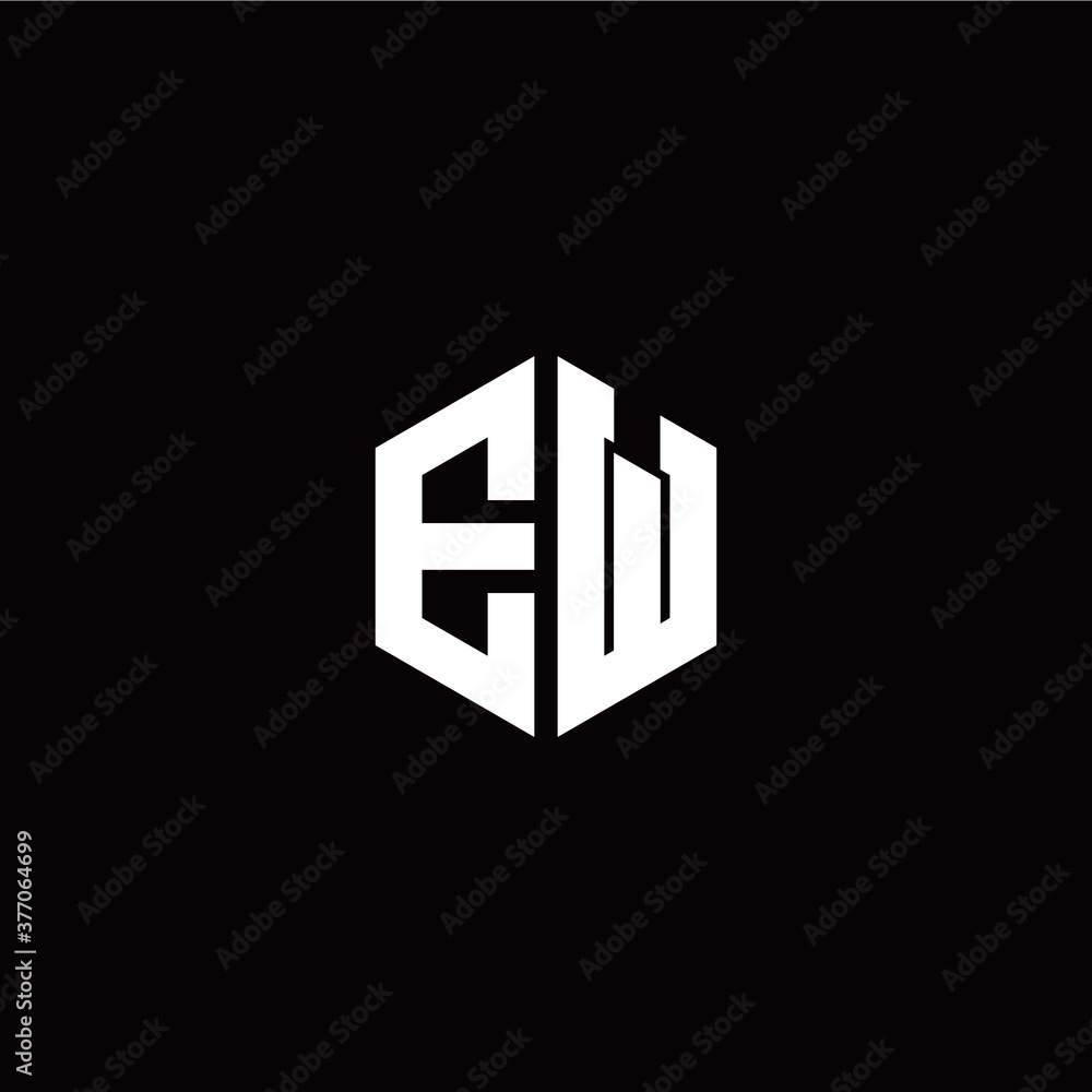 Initial E W letter with polygon modern style logo template vector Initial E W letter with polygon modern style logo template vector