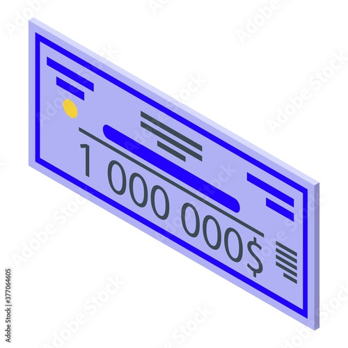 Million lottery win icon. Isometric of million lottery win vector icon for web design isolated on white background