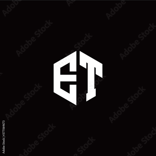 Free Download Initial E T letter with polygon modern style logo template vector - GFXLoad