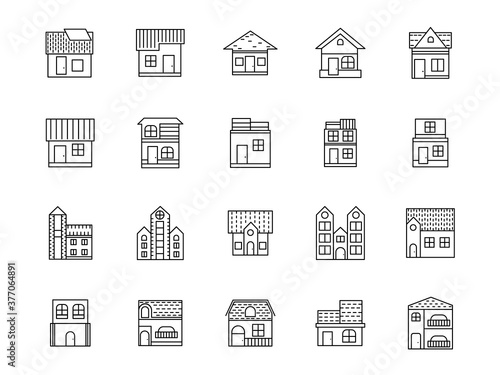 Houses icons set. Home and Real estate vector illustrator.