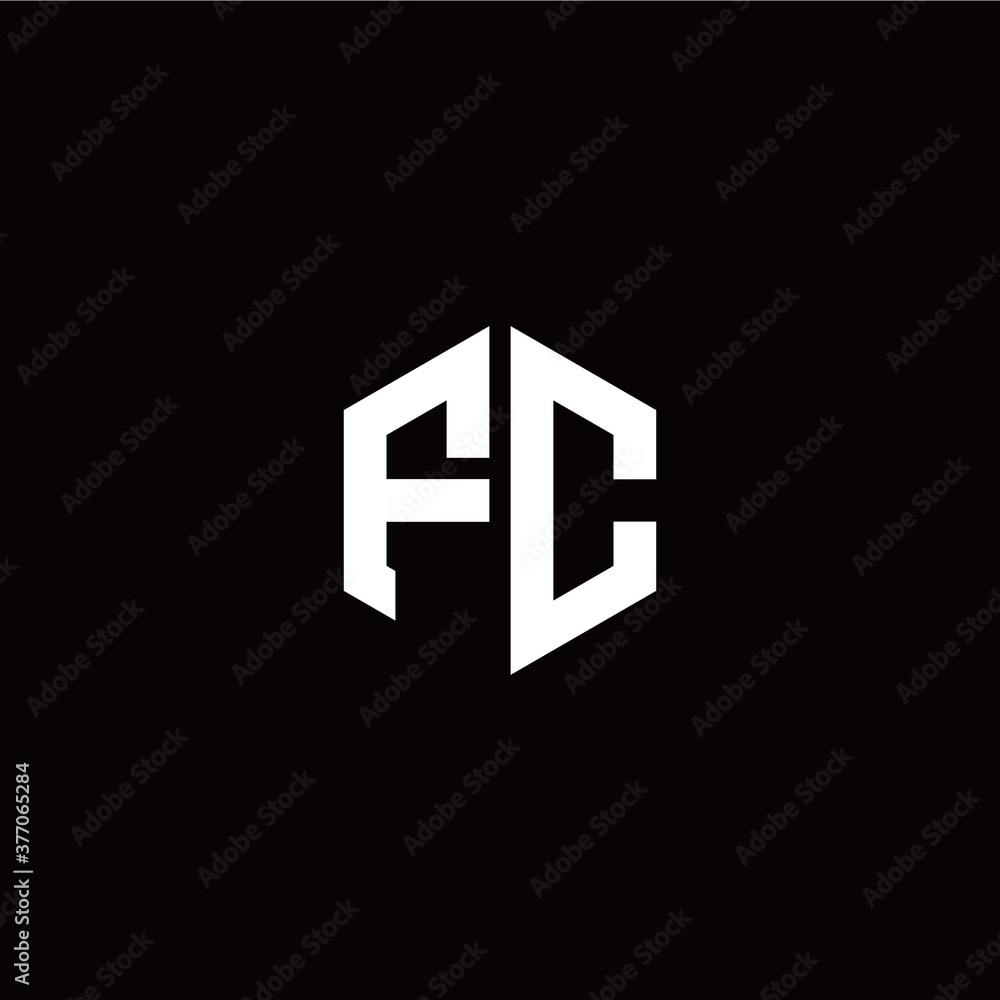 Initial F C letter with polygon modern style logo template vector Initial F C letter with polygon modern style logo template vector