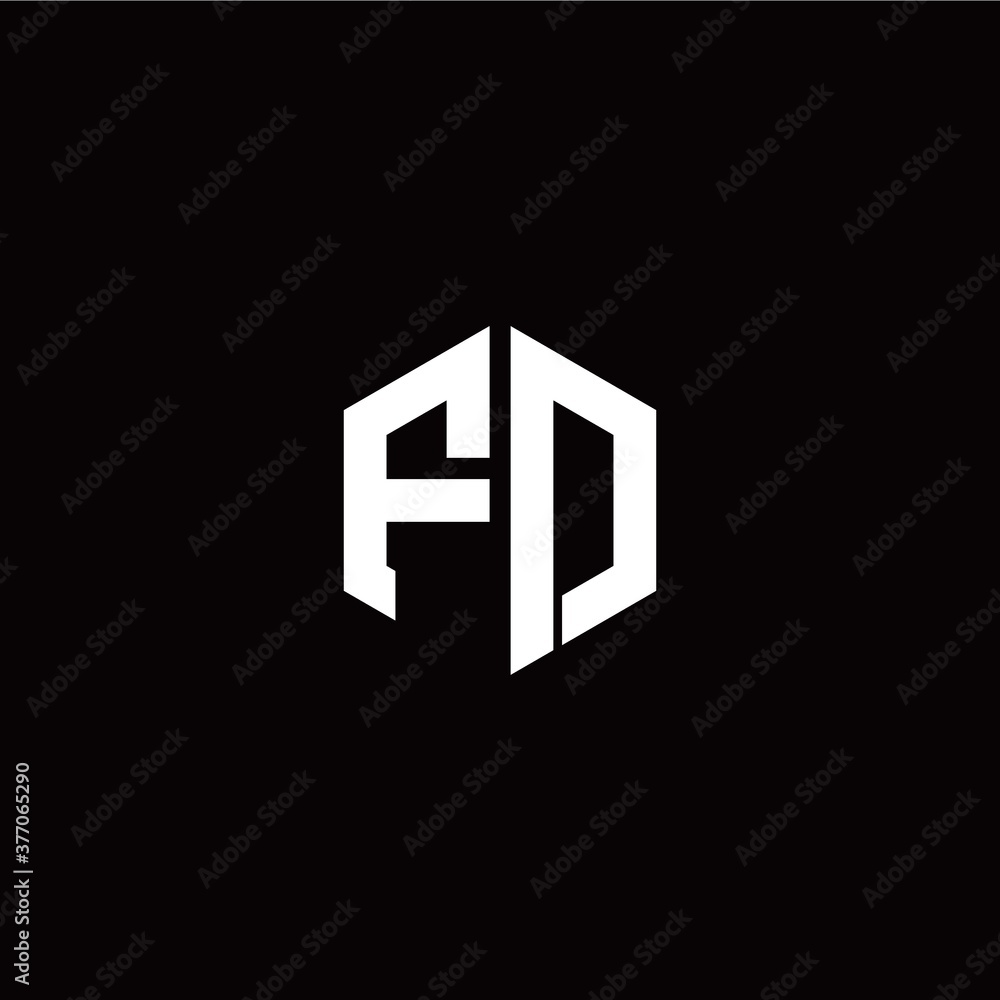Initial F D letter with polygon modern style logo template vector Initial F D letter with polygon modern style logo template vector