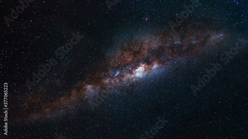 Long exposure capture of Universe space milky way galaxy with many stars at night, Astronomy photography