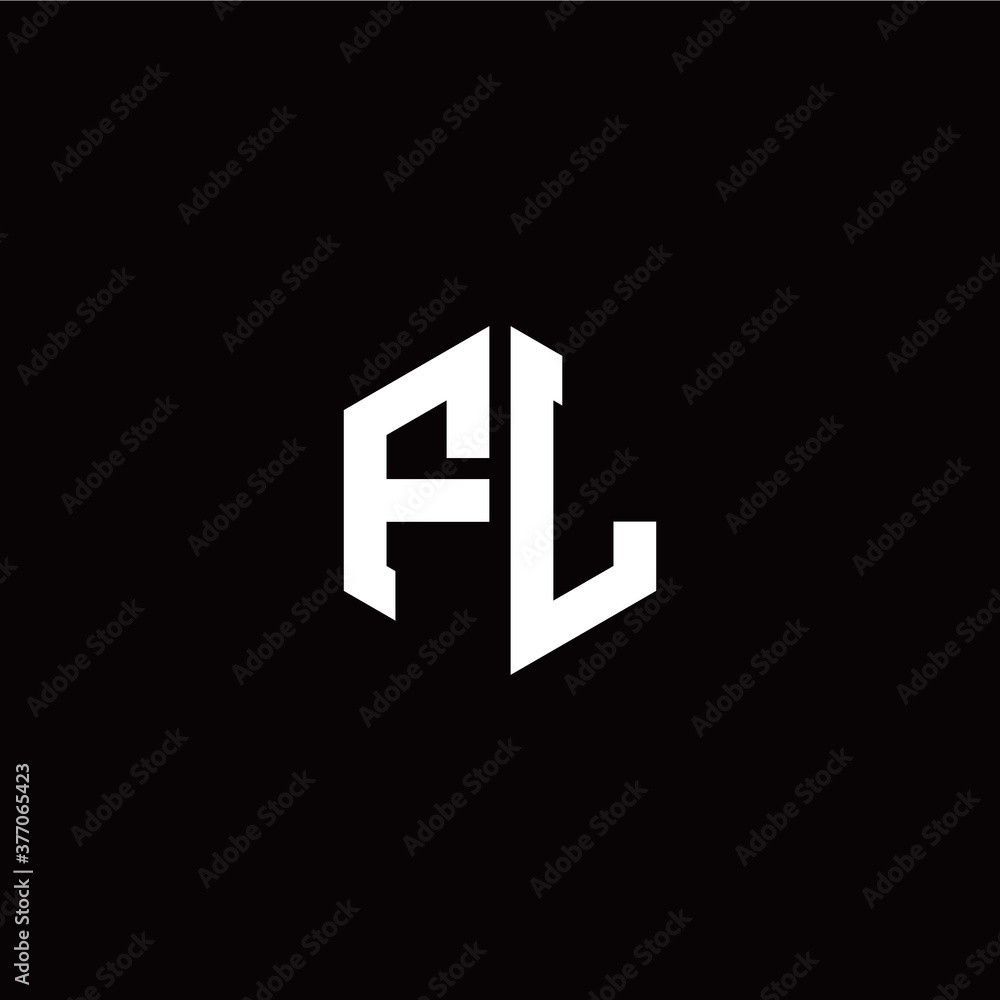 Initial F L letter with polygon modern style logo template vector Initial F L letter with polygon modern style logo template vector