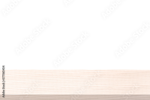 Perspective white wood table top isolate on white background, Elegant Design with Space for placement your background,Template mock up for montage your products