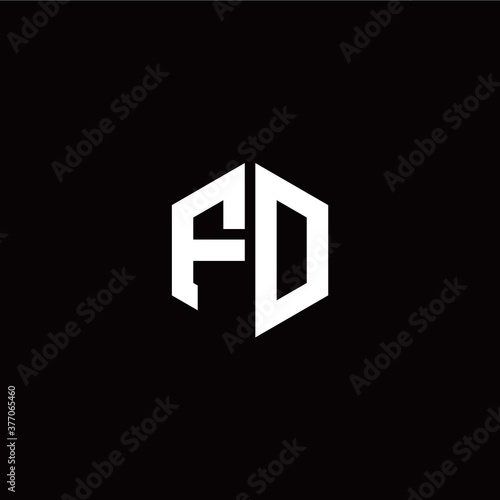 Initial F O letter with polygon modern style logo template vector