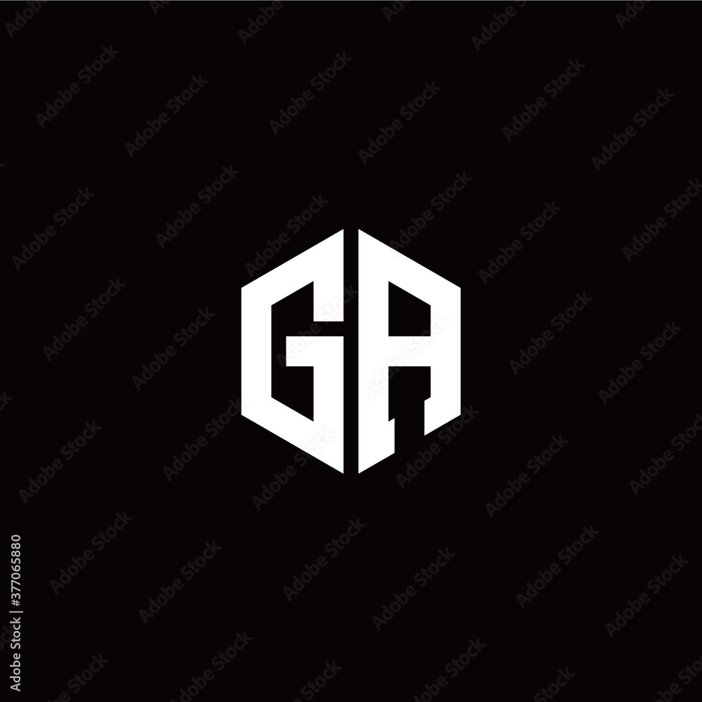 Initial G A letter with polygon modern style logo template vector Initial G A letter with polygon modern style logo template vector