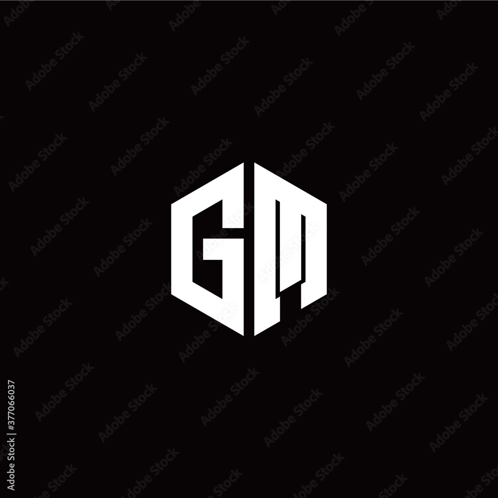 Initial G M letter with polygon modern style logo template vector Initial G M letter with polygon modern style logo template vector