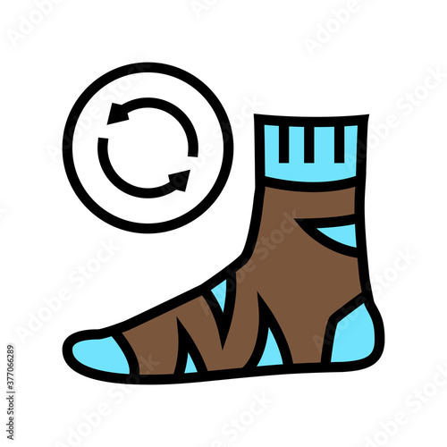 useless sock color icon vector. useless sock sign. isolated symbol illustration