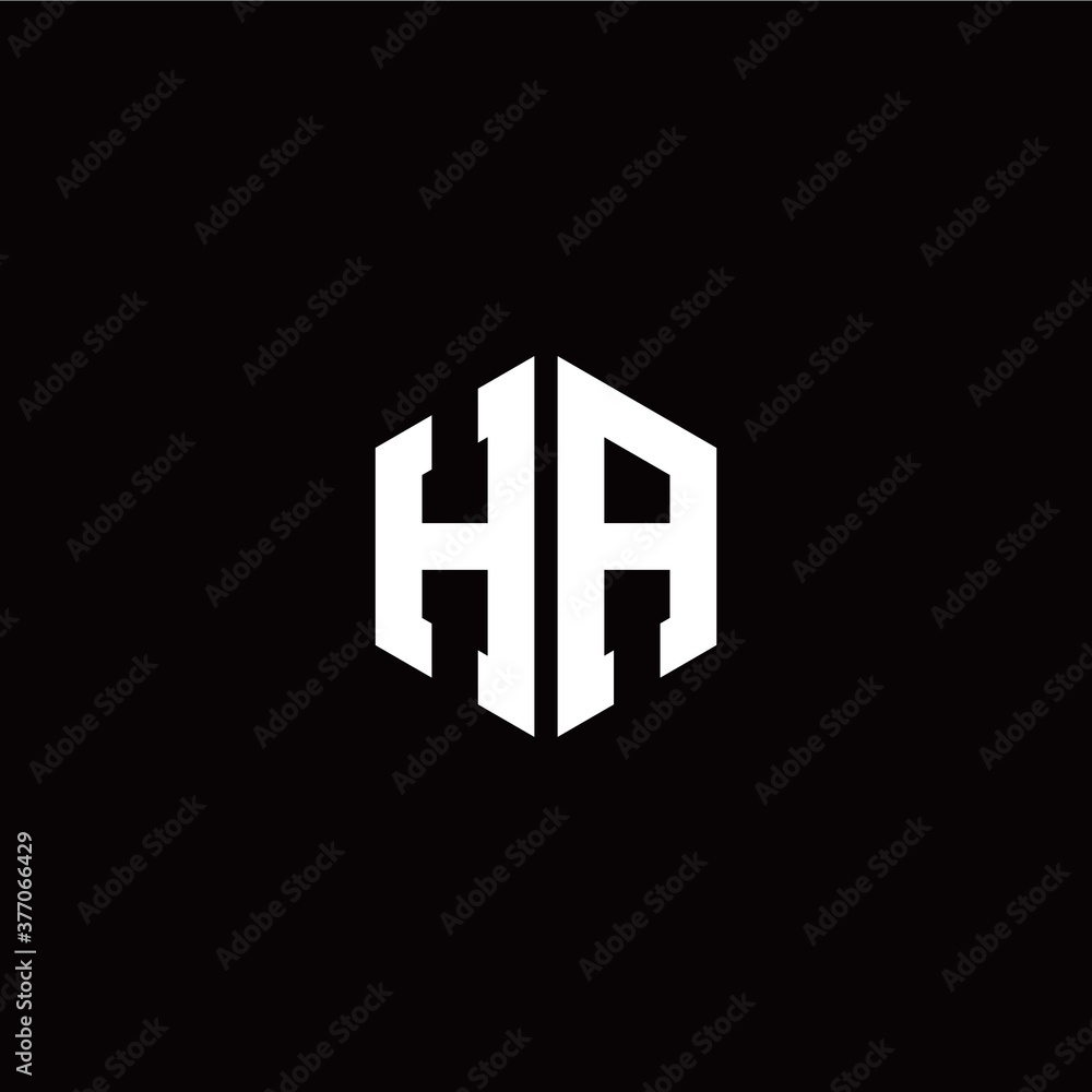 Initial H A letter with polygon modern style logo template vector Initial H A letter with polygon modern style logo template vector