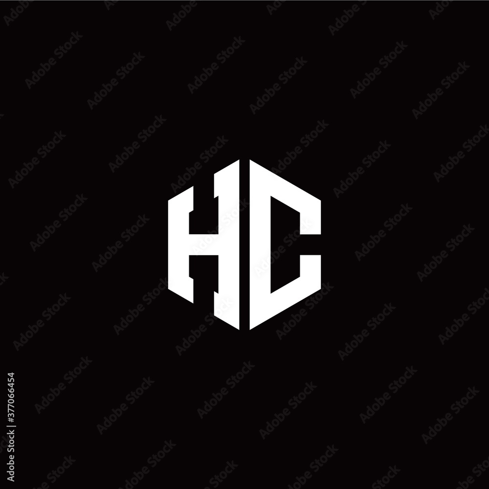 Initial H C letter with polygon modern style logo template vector Initial H C letter with polygon modern style logo template vector