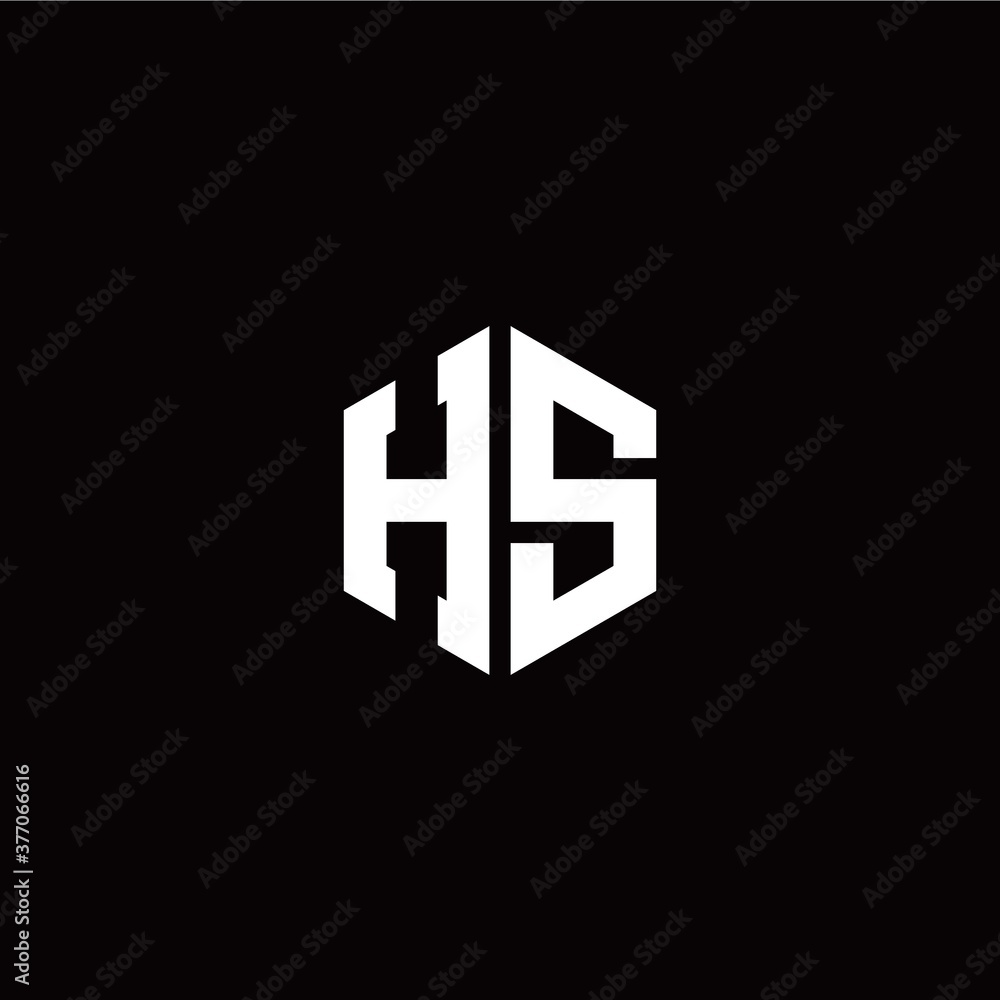 Initial H S letter with polygon modern style logo template vector Initial H S letter with polygon modern style logo template vector
