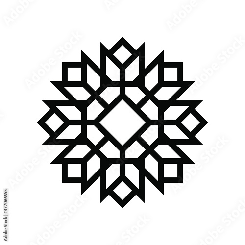Indian Floral Mandala Motif, Stencil Design - Vector