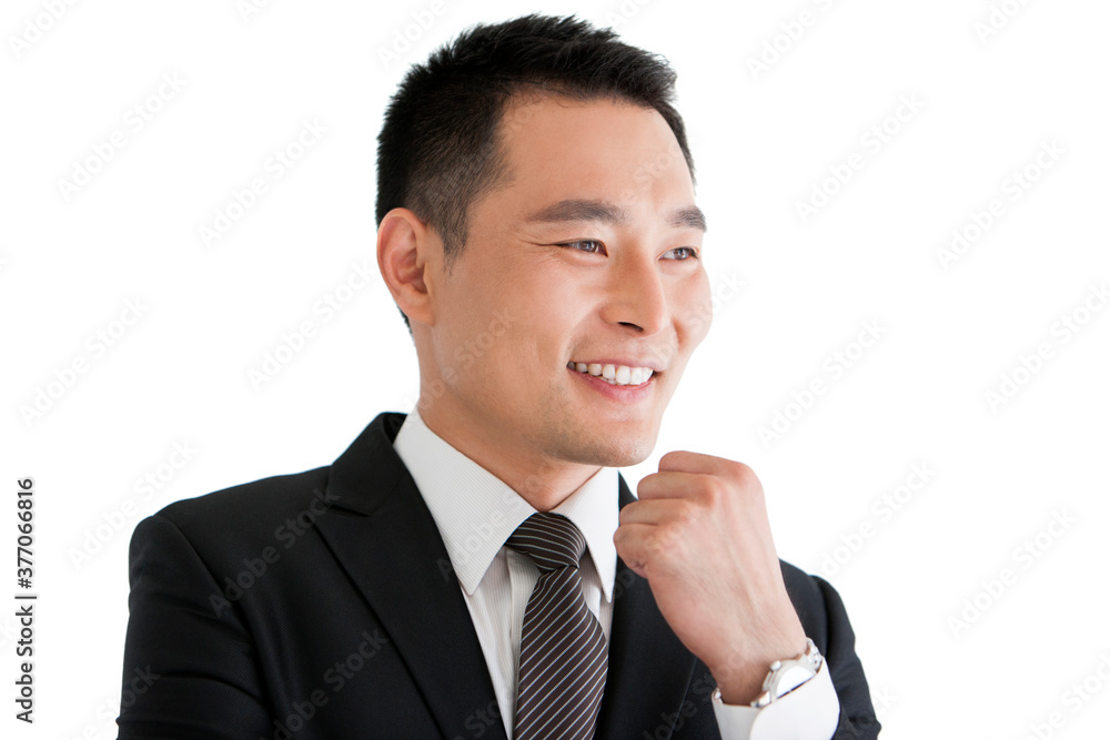 Close up of cheerful businessman