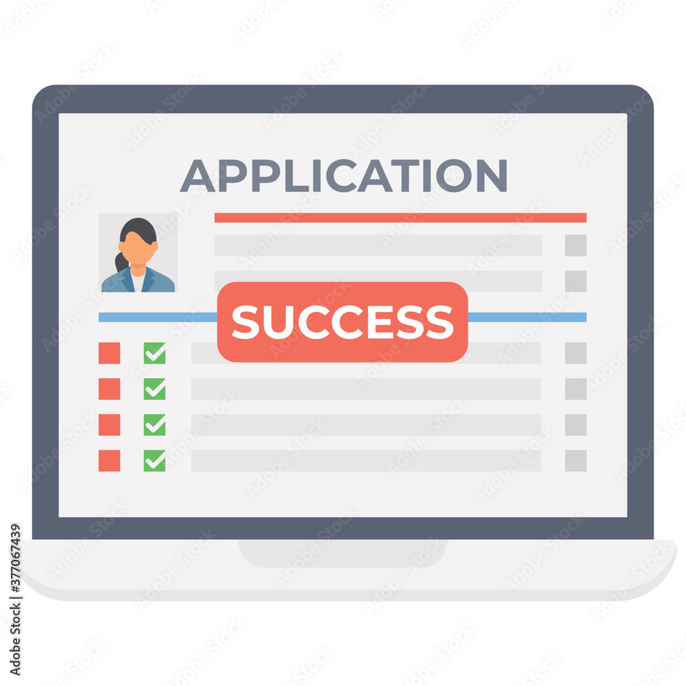 Naklejka premium Application Submitted Successfully 