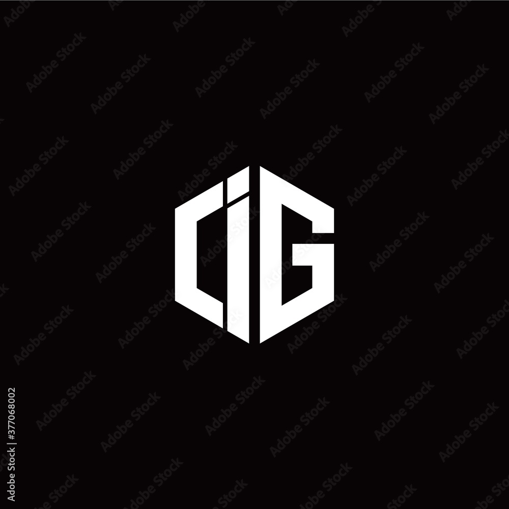 Initial I G letter with polygon modern style logo template vector Initial I G letter with polygon modern style logo template vector