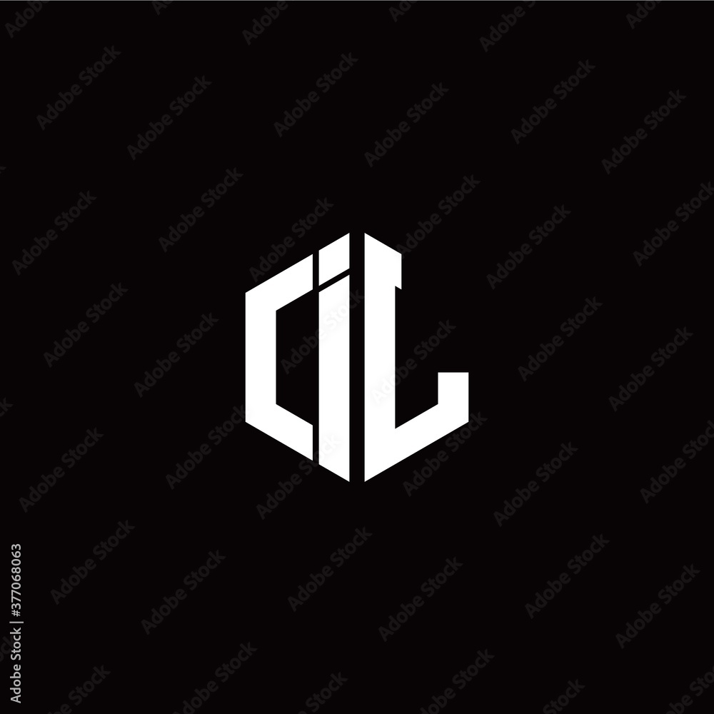 Initial I L letter with polygon modern style logo template vector