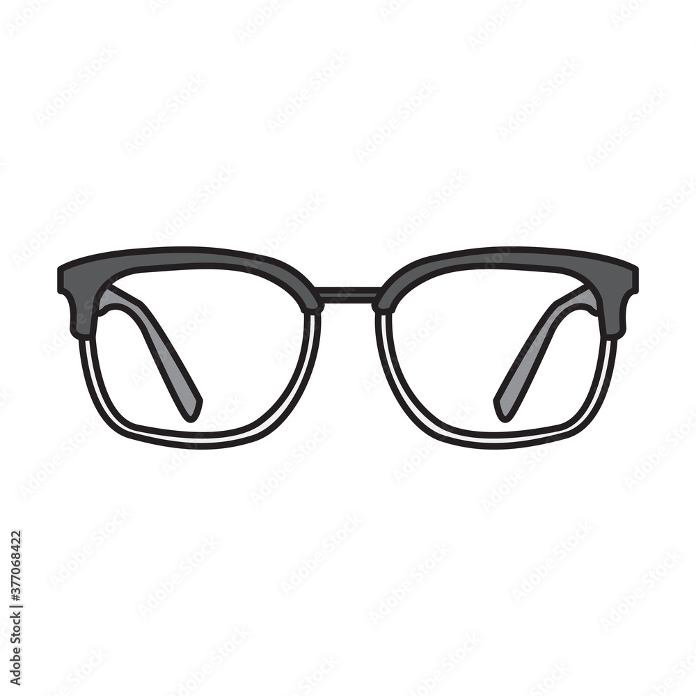 Simple vector line optical glasses icon and logo design