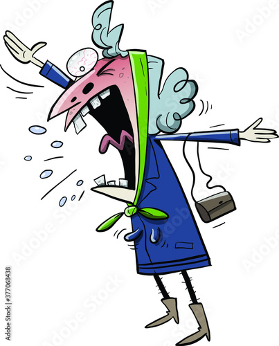 Crazy woman yelling having an argument