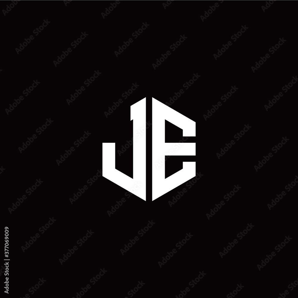 Initial J E letter with polygon modern style logo template vector Initial J E letter with polygon modern style logo template vector