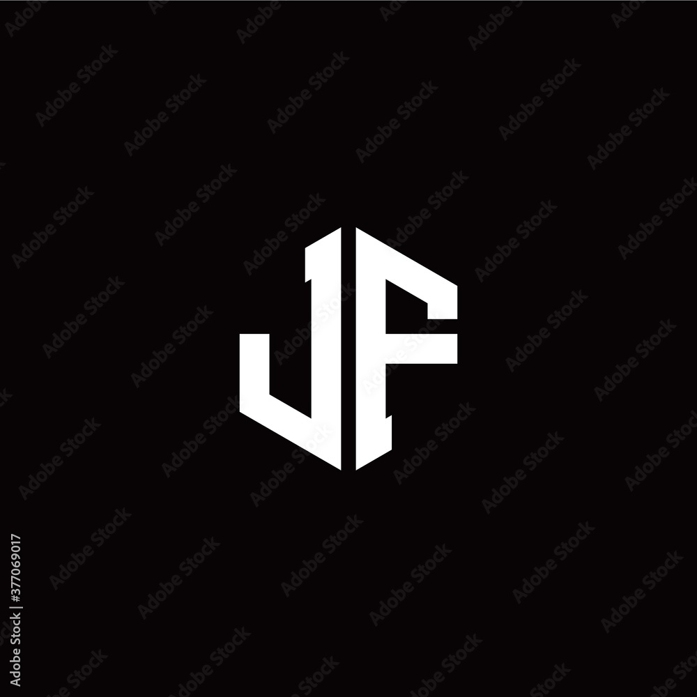 Initial J F letter with polygon modern style logo template vector Initial J F letter with polygon modern style logo template vector