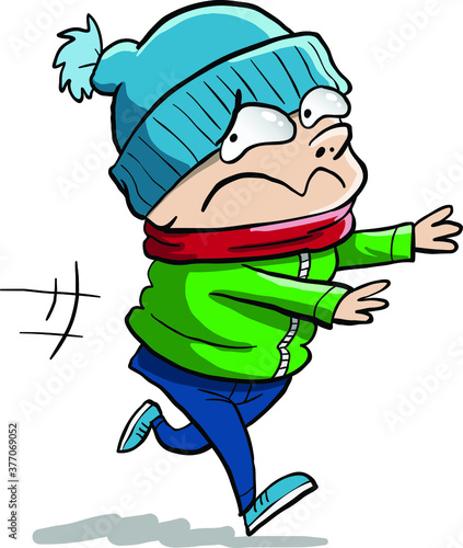 Kid running away from something