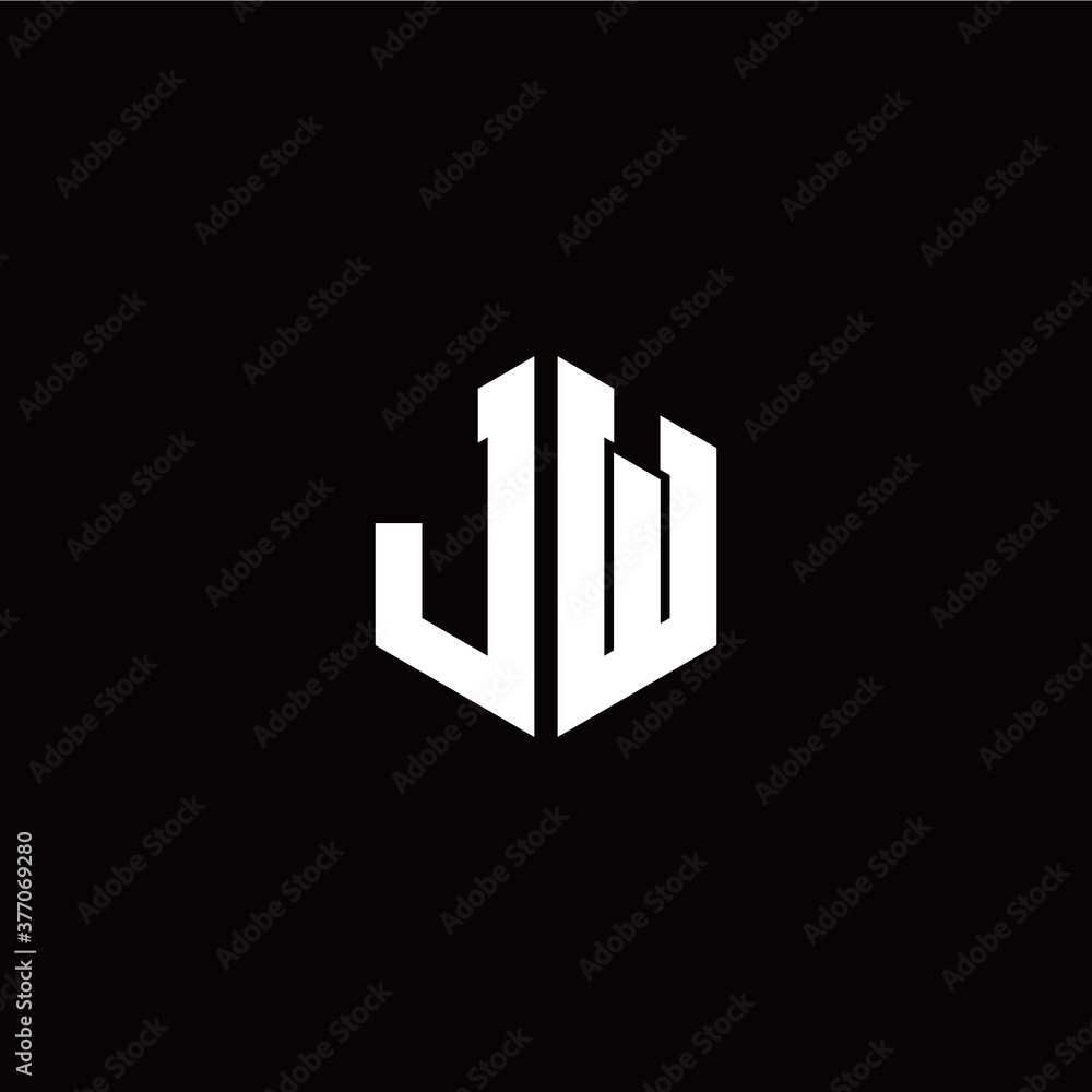 Initial J W letter with polygon modern style logo template vector Initial J W letter with polygon modern style logo template vector