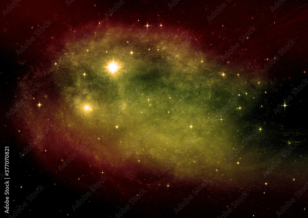 galaxy in a free space. 3D rendering