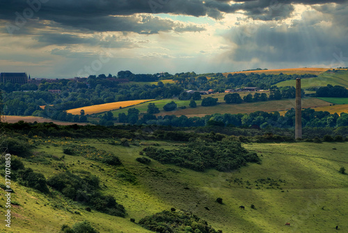Canvas Print looking towards the cement works on the Southdowns in sussex