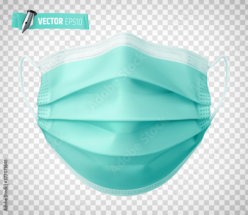 Masque chirurgical vectoriel sur fond transparent