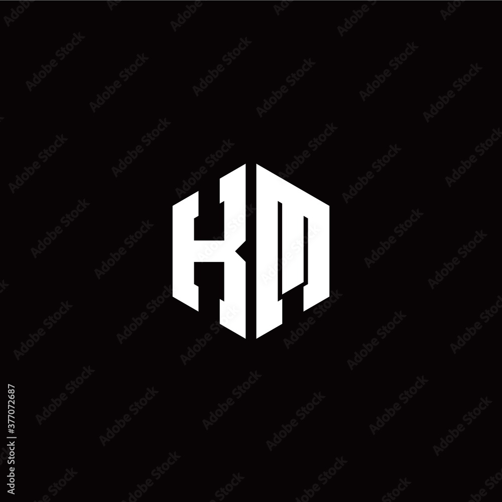 Initial K M letter with polygon modern style logo template vector Initial K M letter with polygon modern style logo template vector