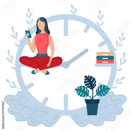 woman sitting clock arrows 3