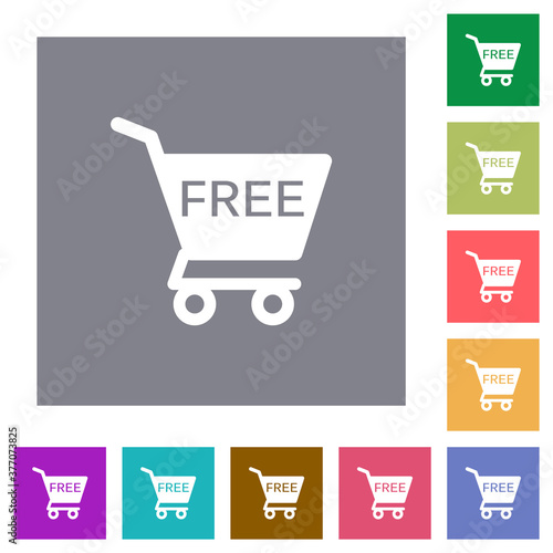 Free shopping cart square flat icons