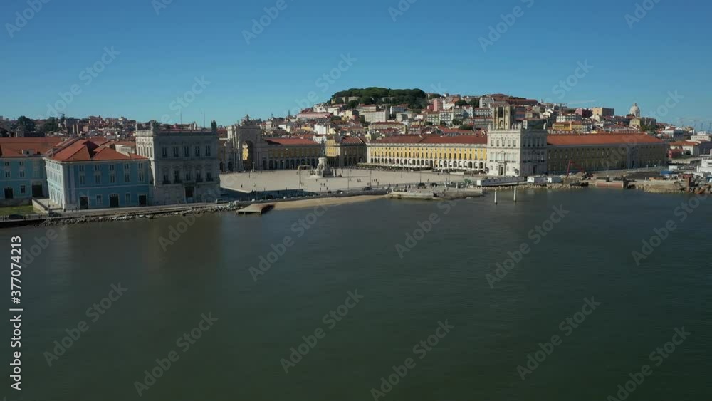 Aerial Drone Video of Praça do Comercio, Lisbon, Europe Aerial Drone Video of Praça do Comercio, Lisbon, Europe