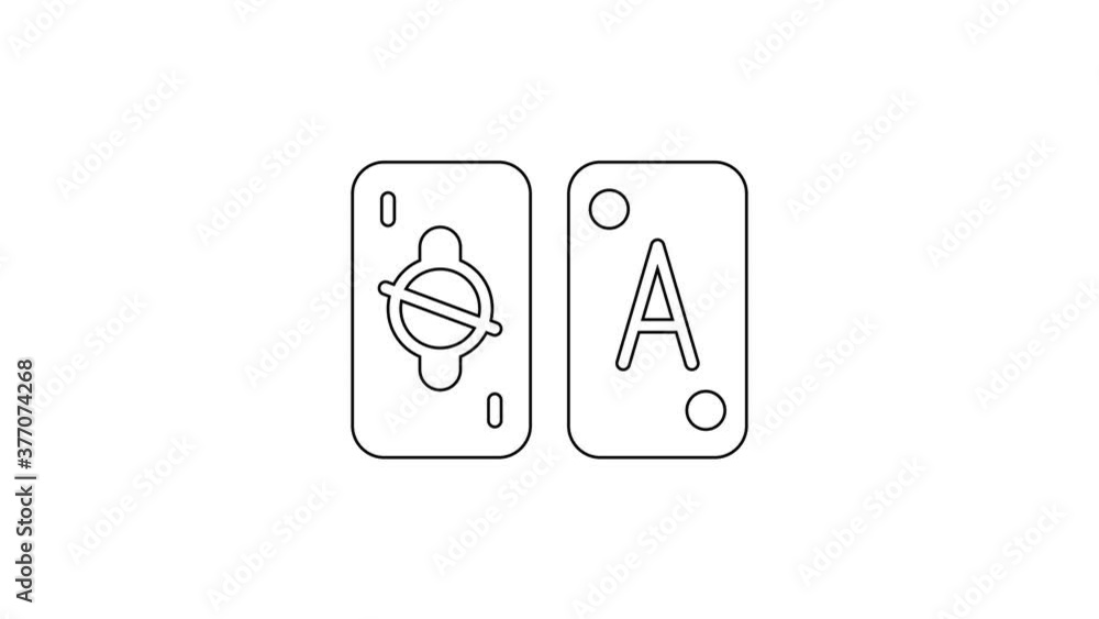 Black line Tarot cards icon isolated on white background. Magic occult set of tarot cards. 4K Video motion graphic animation. Black line Tarot cards icon isolated on white background. Magic occult set of tarot cards. 4K Video motion graphic animation.