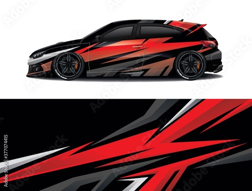 Sports car wrapping decal design