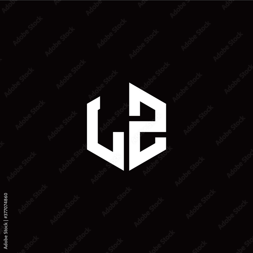 Initial L Z letter with polygon modern style logo template vector Initial L Z letter with polygon modern style logo template vector
