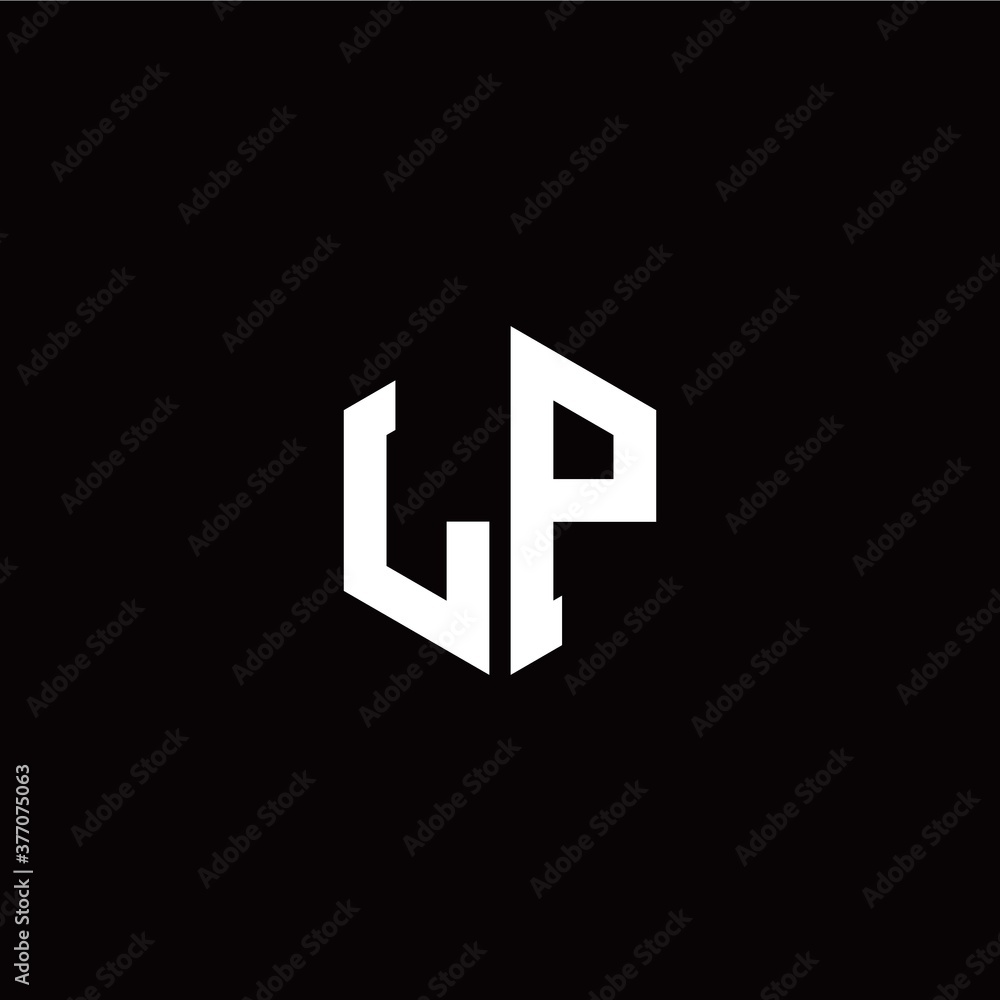 Initial L P letter with polygon modern style logo template vector Initial L P letter with polygon modern style logo template vector