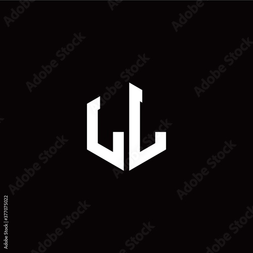 Initial L L letter with polygon modern style logo template vector