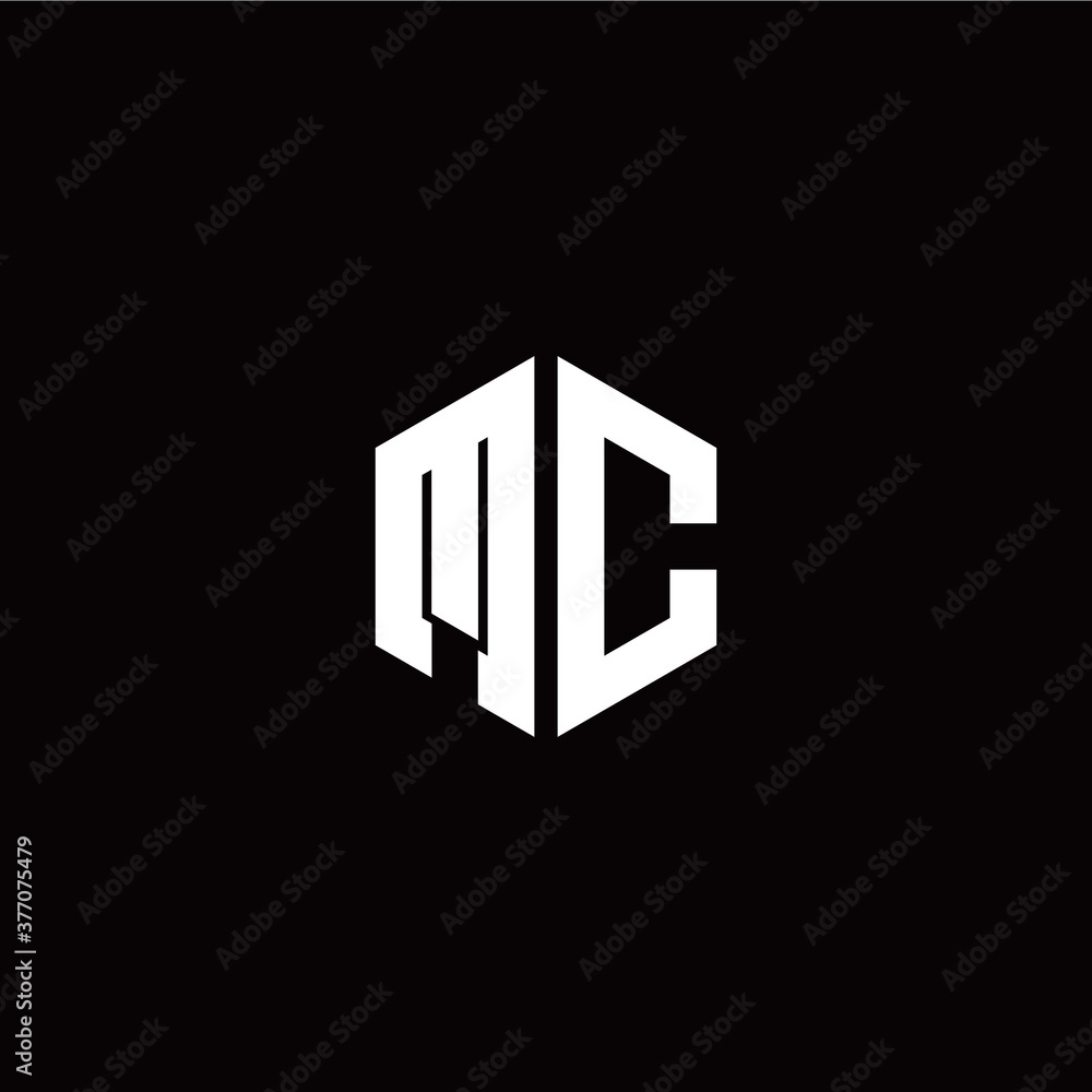 Initial M C letter with polygon modern style logo template vector Initial M C letter with polygon modern style logo template vector