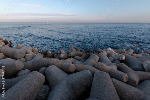 Beautiful sky and Sea with Tetrapods