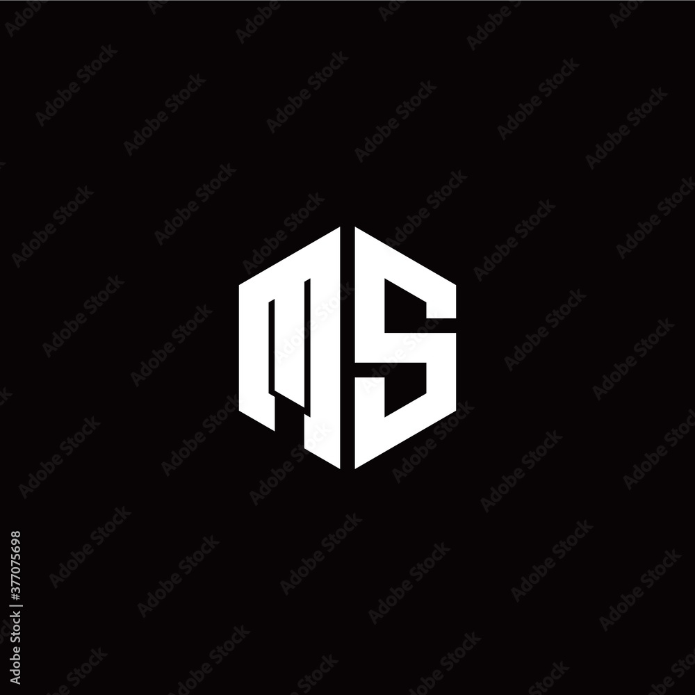 Initial M S letter with polygon modern style logo template vector Initial M S letter with polygon modern style logo template vector