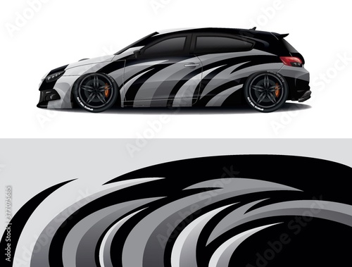 Sports car wrapping decal design