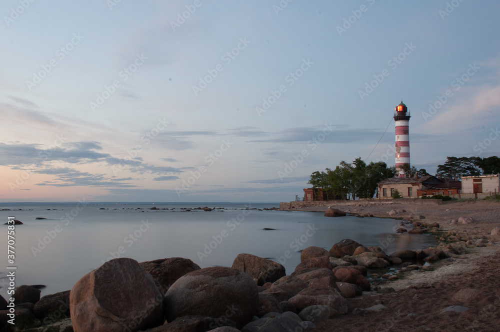 lighthouse on the beach of Finnish golf