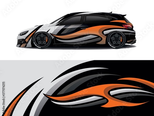 Sports car wrapping decal design