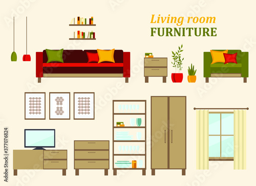 Furniture set for living rooms of house.