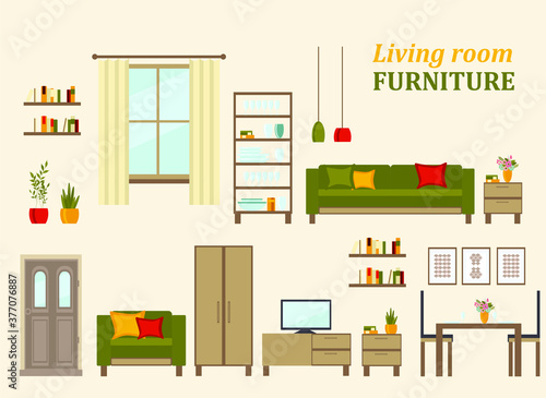 Furniture set for living rooms of house. © Anastasiya
