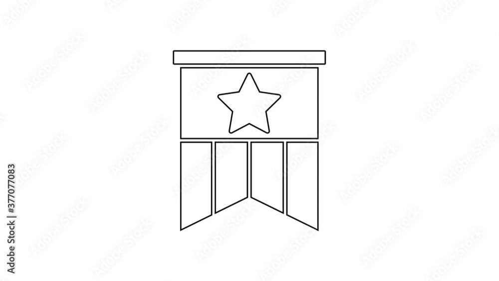 Black line American flag icon isolated on white background. Flag of USA. United States of America. 4K Video motion graphic animation. Black line American flag icon isolated on white background. Flag of USA. United States of America. 4K Video motion graphic animation.