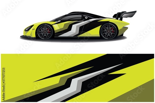 Sports car wrapping decal design